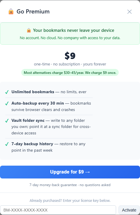 Upgrade modal
